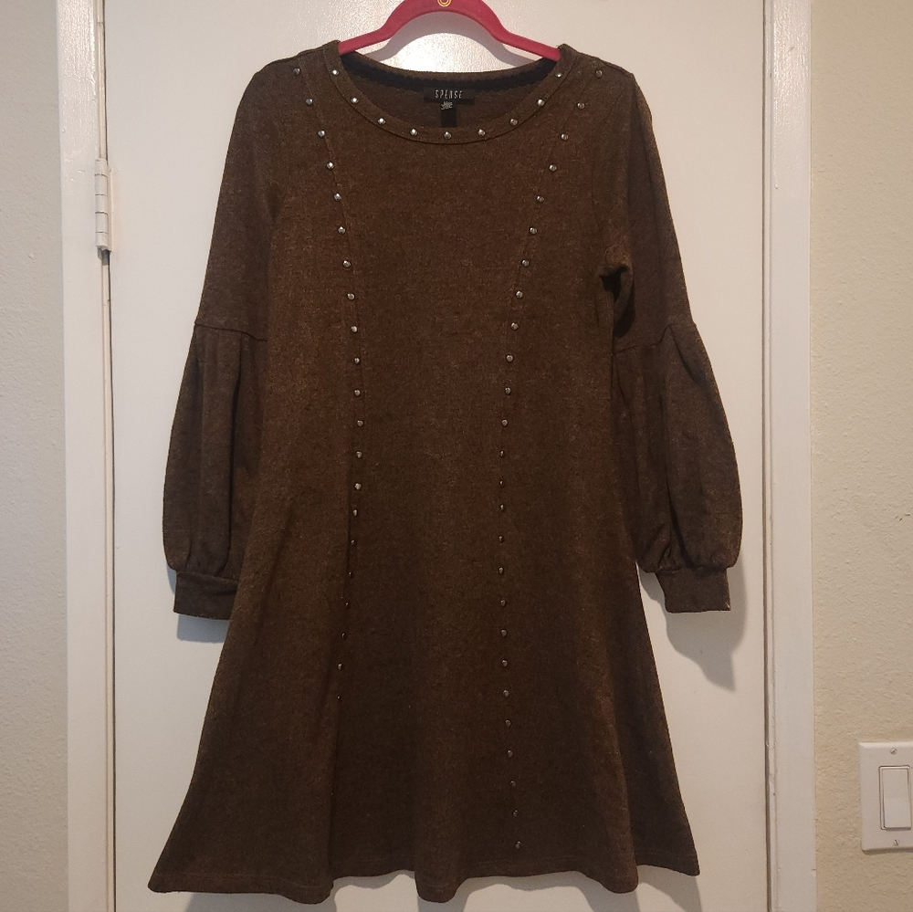 Spense Chocolate Studded Dress